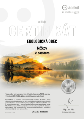 Certifikát Ekologická obec za rok 2025